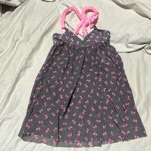 Hula Star 6/6x black white houndstooth pink bow accent cover up nwt perfect